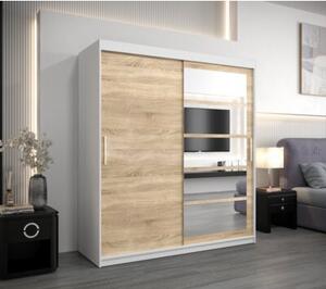 Szafa przesuwna garderoba Roma 1 180 wys. 200 cm biaÅy + sonoma
