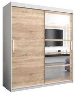 Szafa przesuwna garderoba Roma 1 180 wys. 200 cm biaÅy + sonoma