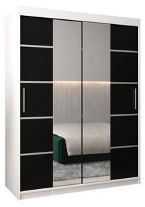Szafa przesuwna garderoba Verona 4 150 wys. 200 cm biaÅy + czarny