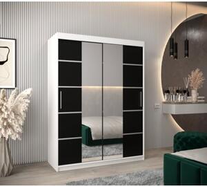 Szafa przesuwna garderoba Verona 4 150 wys. 200 cm biaÅy + czarny