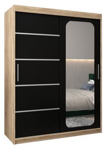 Szafa przesuwna garderoba Promo V2 150 wys. 200 cm sonoma + czarny