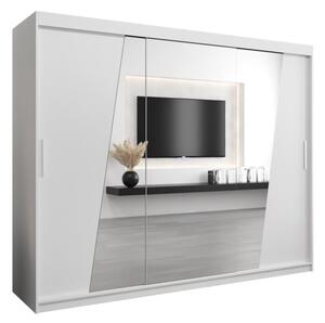 Szafa przesuwna garderoba Rhomb 250 wys. 200 cm biaÅy + biaÅy
