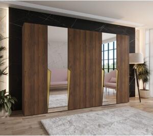 Szafa uchylna otwierana Piano 2 300 (2x150) wys. 202 cm orzech warmia + u. zÅoty