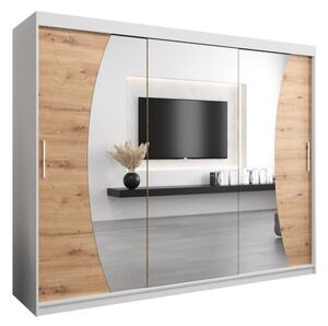 Szafa przesuwna garderoba Wave 250 wys. 200 cm biaÅy + artisan