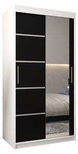 Szafa przesuwna garderoba Verona 2 100 wys. 200 cm biaÅy + czarny
