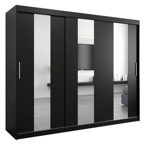 Szafa przesuwna garderoba Pole 250 wys. 200 cm czarny + czarny
