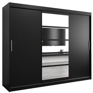 Szafa przesuwna garderoba Roma 1 250 wys. 200 cm czarny + czarny