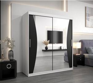 Szafa przesuwna garderoba Monaco 180 wys. 200 cm biaÅy + czarny