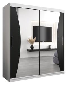 Szafa przesuwna garderoba Monaco 180 wys. 200 cm biaÅy + czarny