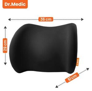 Poduszka ortopedyczna do biura na fotel pianka memory samochodowa lÄdÅºwiowa do auta i biura ergonomiczne wsparcie plecÃ³w krÄgosÅupa na fotel krzesÅo dla kierowcy - DR.MEDIC ErgoLumbarâ¢ Czarna