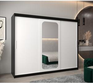 Szafa przesuwna garderoba Promo T2 250 wys. 200 cm czarny + czarny