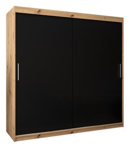 Szafa przesuwna garderoba Tokyo 200 wys. 200 cm artisan + czarny