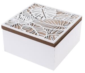 Drewniane pudełko Forkhill, biały, 15 x 8 x 15 cm