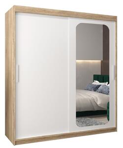 Szafa przesuwna garderoba Promo T2 180 wys. 200 cm sonoma + biaÅy