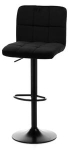Krzesło barowe hoker SH21 czarny welur z czarną metalową podstawa