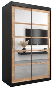 Szafa przesuwna garderoba Roma 2 120 wys. 200 cm czarny + artisan