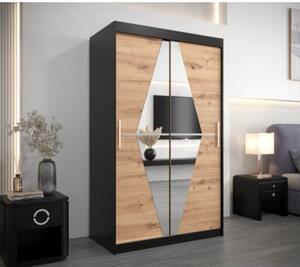 Szafa przesuwna garderoba Boliwia 120 wys. 200 cm czarny + artisan