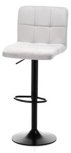 Krzesło barowe hoker SH21 jasnoszary welur, czarna metalowa podstawa