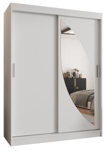 Szafa przesuwna z lustrem garderoba Milo 150 wys. 200 cm biaÅy