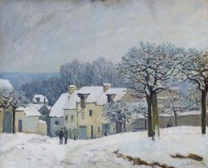 Reprodukcja The Place du Chenil at Marly-le-Roi Snow 1876, Alfred Sisley