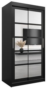 Szafa przesuwna garderoba Roma 2 100 wys. 200 cm czarny + czarny