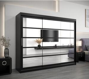 Szafa przesuwna garderoba Roma 2 250 wys. 200 cm czarny + czarny