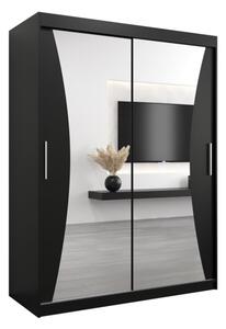 Szafa przesuwna garderoba Monaco 150 wys. 200 cm czarny + czarny