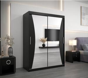 Szafa przesuwna garderoba Monaco 150 wys. 200 cm czarny + czarny