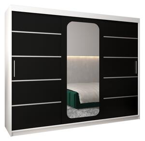 Szafa przesuwna garderoba Promo V2 250 wys. 200 cm biaÅy + czarny