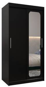 Szafa przesuwna garderoba Promo T2 100 wys. 200 cm czarny + czarny