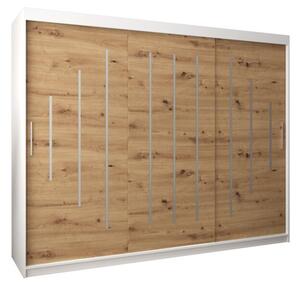 Szafa przesuwna garderoba York 250 wys. 200 cm biaÅy + artisan
