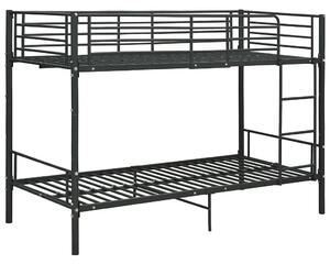 Czarne Metalowe Łóżko Piętrowe 90X200 Cm C4-L34