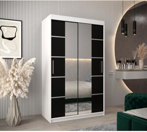 Szafa przesuwna garderoba Verona 4 120 wys. 200 cm biaÅy + czarny