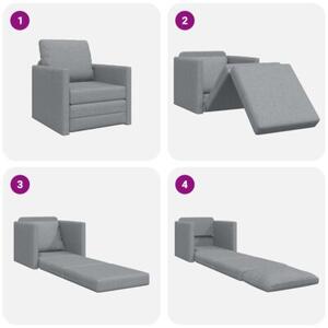 Sofa bed jasnoszary 74 x 77 x 81 cm tkanina