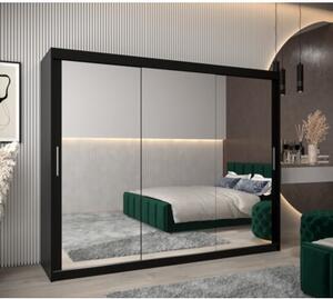 Szafa przesuwna garderoba Tokyo 3 250 wys. 200 cm czarny + czarny
