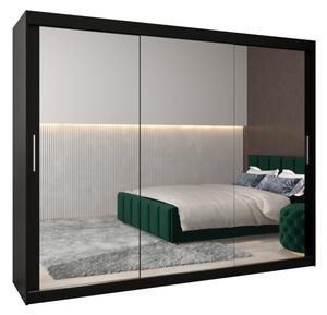 Szafa przesuwna garderoba Tokyo 3 250 wys. 200 cm czarny + czarny