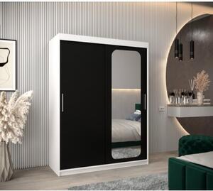 Szafa przesuwna garderoba Promo T2 150 wys. 200 cm biaÅy + czarny