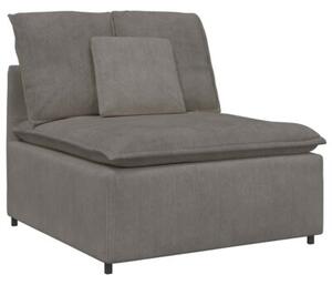 Sofa moduÅowa z poduszkami tkanina sztruksowa jasnoszara
