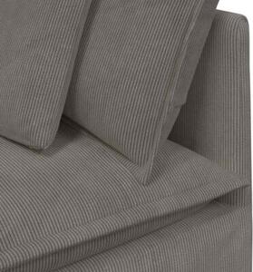Sofa moduÅowa z poduszkami tkanina sztruksowa jasnoszara