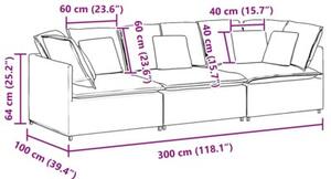 Sofa moduÅowa z poduszkami tkanina sztruksowa jasnoszara