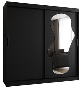 Szafa przesuwna z lustrem garderoba Ultra 200 wys. 200 cm czarny
