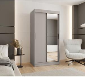 Szafa przesuwna z lustrem garderoba Rubino T2 100 wys. 200 cm kaszmir