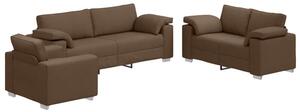 Sofa 3 szt. brÄ zowy tkanina lniana