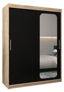 Szafa przesuwna garderoba Promo T2 150 wys. 200 cm sonoma + czarny