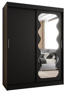 Szafa przesuwna z lustrem garderoba Spoti 150 wys. 200 cm czarny