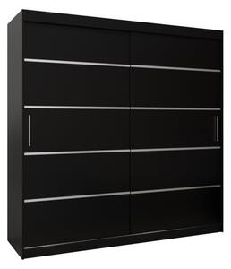 Szafa przesuwna garderoba Verona 1 200 wys. 200 cm czarny + czarny