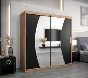 Szafa przesuwna garderoba Wave 150 wys. 200 cm biaÅy + artisan