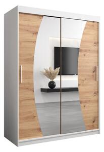 Szafa przesuwna garderoba Wave 150 wys. 200 cm biaÅy + artisan