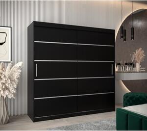 Szafa przesuwna garderoba Verona 1 200 wys. 200 cm czarny + czarny