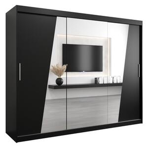 Szafa przesuwna garderoba Rhomb 250 wys. 200 cm czarny + czarny